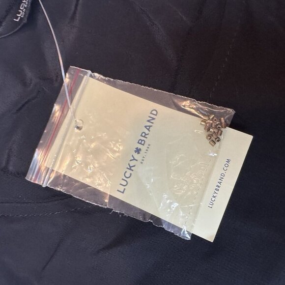 NWT Vintage Lucky Brand Beaded Tank Top Large Black $119 Distressed Raw Hem Y2K - Picture 13 of 16